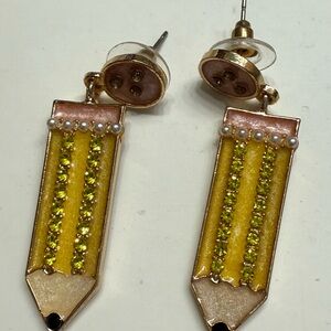 Yellow and Gold Pencil Earrings